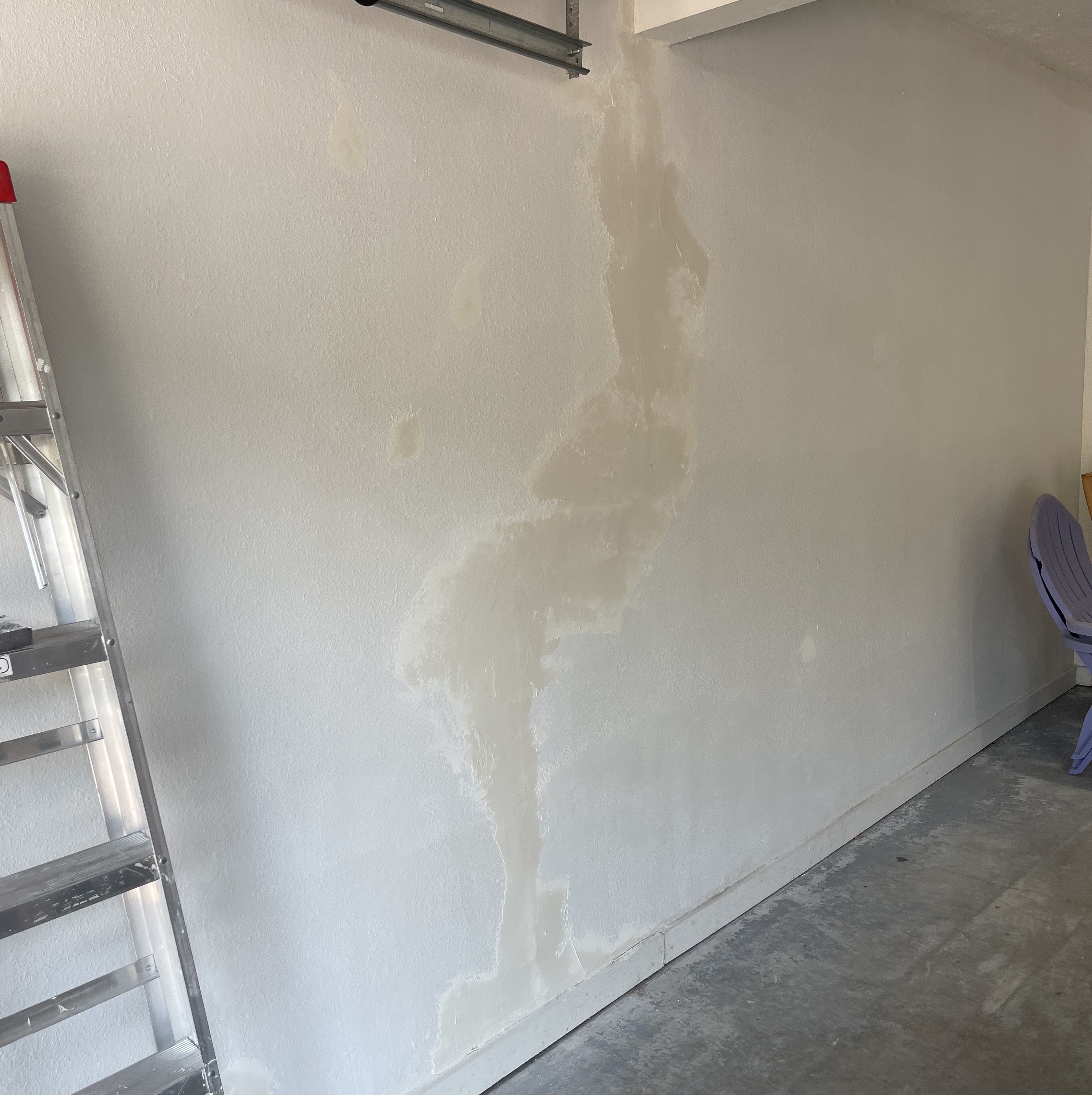 Garage repaint — before (inside view)