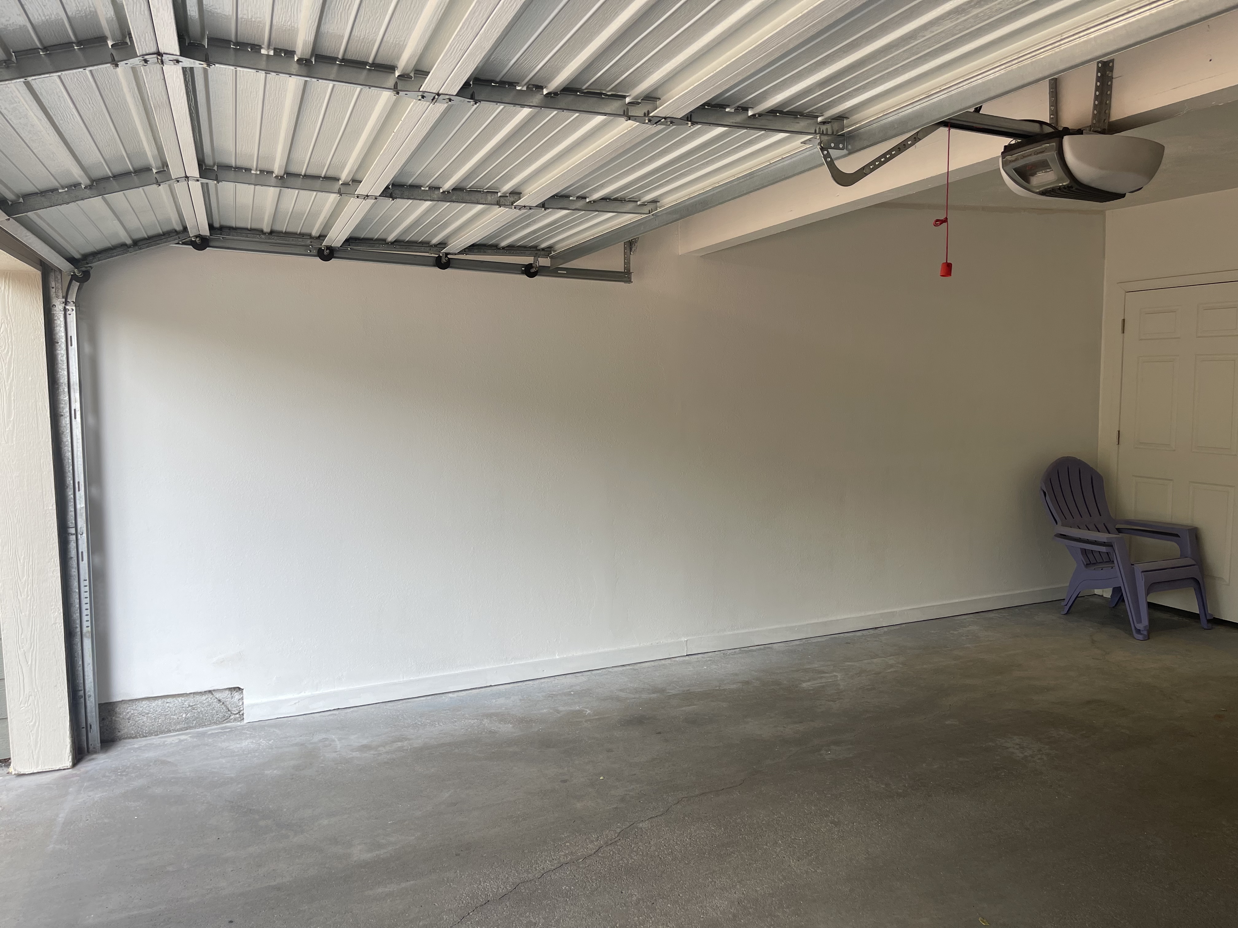 Garage repaint — after (inside view)